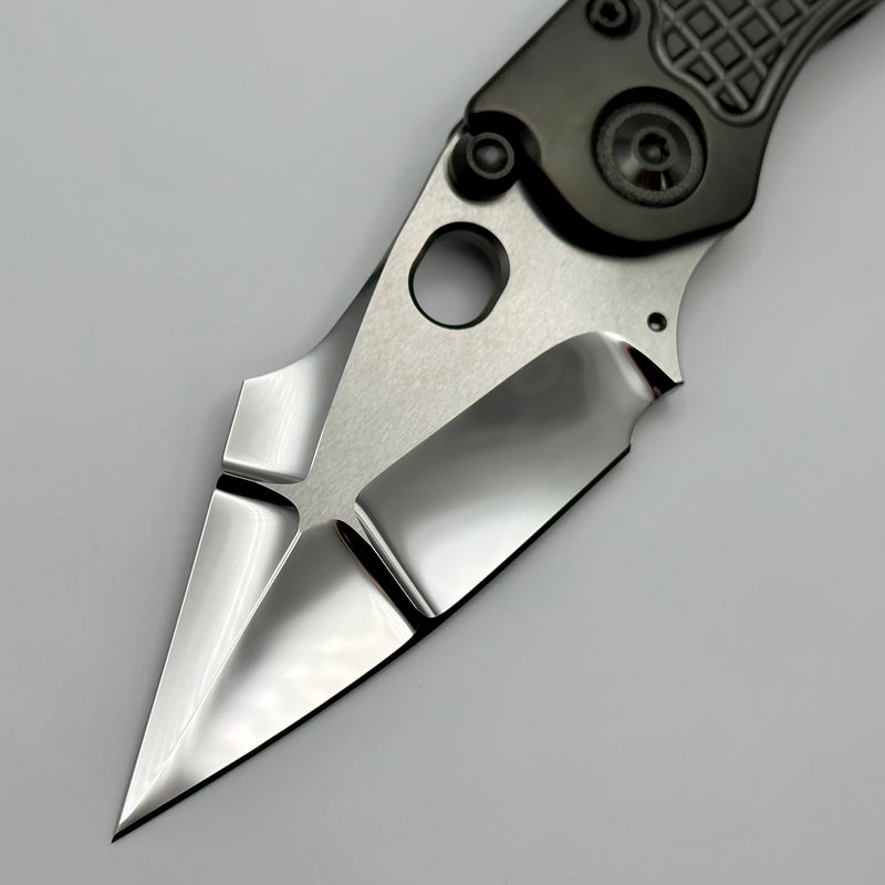 Marfione Custom Knives & Borka Blades Stitch Darkstar w/ Liquid Metal Double Star Grind M390 & DLC Frag Titanium Pre Owned