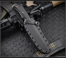 RMJ Tactical Combat Asia Acid Etched Fixed Blade w/ Black G-10 & Kydex Sheath