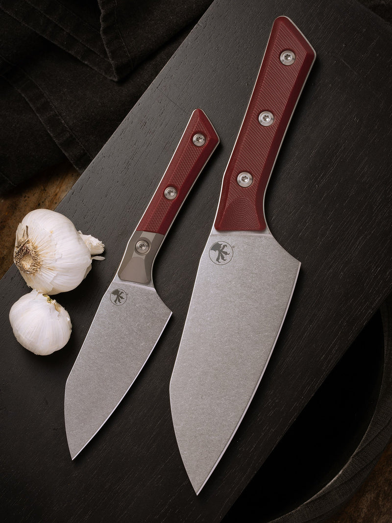 Microtech Santoku 6" Merlot G-10 Handle w/ Stonewash M390MK 3200-10MR