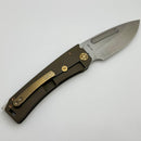 Medford Marauder H Old School Bronze Handles w/ Bronze Hardware/Clip & S45VN Tumbled Drop Point