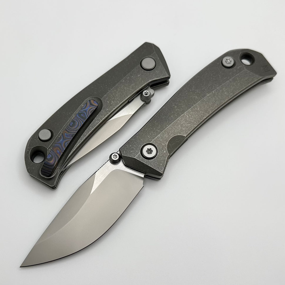 EK.Knifeハンドメイドカスタム、専用GIベルト付きMADEIN.USA Custom Knife Factory Brat w/ M398 and Titanium/ZircuTi