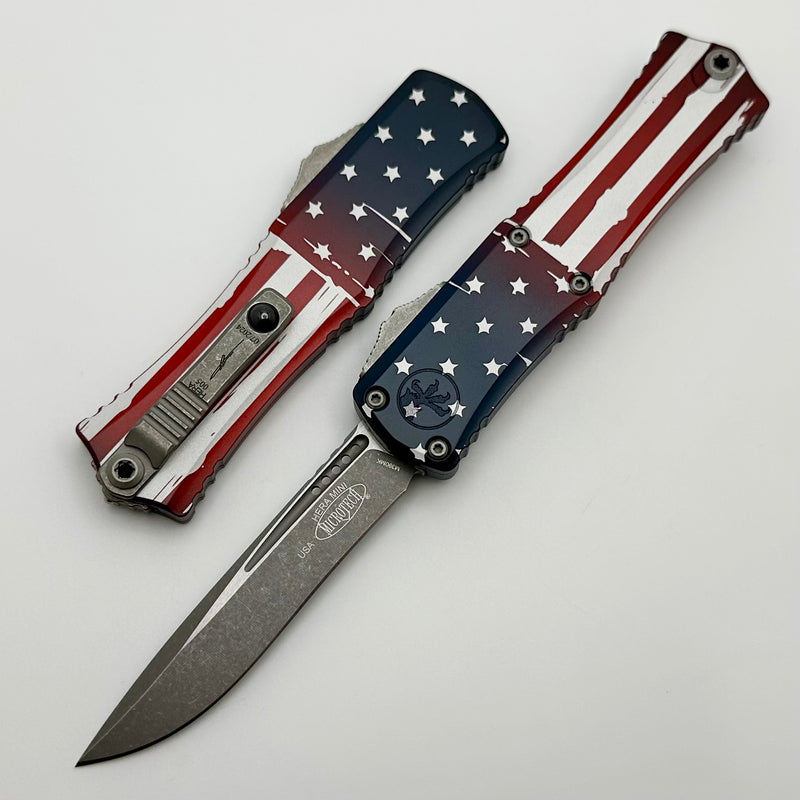 Microtech Models Microtech Knives Hera II Mini USA Flag Apocalyptic Recurve M390MK Sign