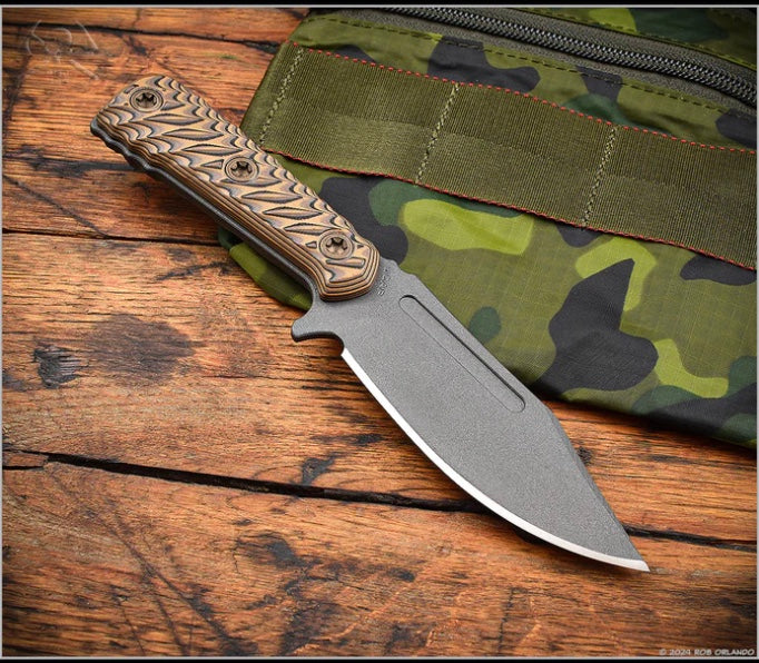 RMJ Tactical UCAP Fixed Blade w/ Hyena Brown G-10 & MagnaCut