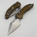 Microtech Knives Manual M-Stitch RAM LOK Tan Frag Aluminum Handles & Stonewash M390MK 169MRL-10FRTA