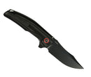 Reate Knives Jack Jr. Black Aluminum Integral Handle w/ Carbon Fiber Inlay & Red Pivot Collar & DLC S30V