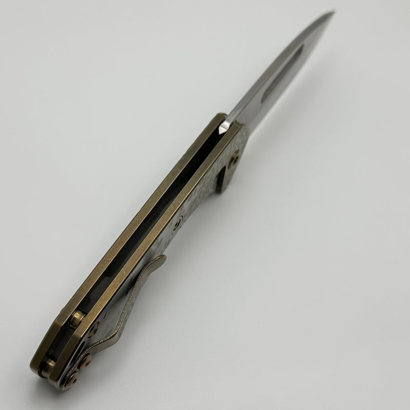 Medford Praetorian Slim S35VN Tumbled Drop Point & Bronze Cobblestone Fade Handles w/ Bronze Hardware/Clip