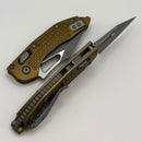 Microtech Knives Manual M-Stitch RAM LOK Tan Frag Aluminum Handles & Apocalyptic M390MK 169MRL-10APFRTA