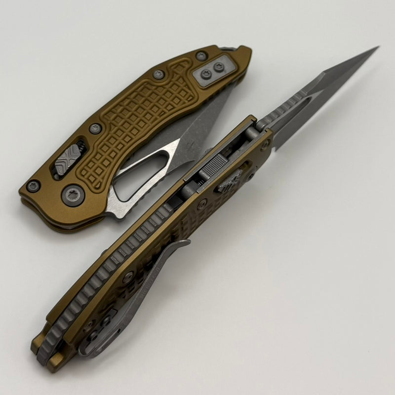 Mikan.③ Microtech Knives Manual M-Stitch RAM LOK Tan Frag Aluminum Handles & A