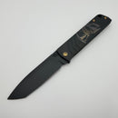 Medford Antik Front Flipper DLC S35 Tanto & Ghost Moon Labe Titanium Handles w/ Bronze Hardware