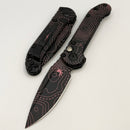 Microtech Knives LUDT Gen III Smooth Handle Topographic Black/Pink Drop Point 1135S-1TPBKPKCS
