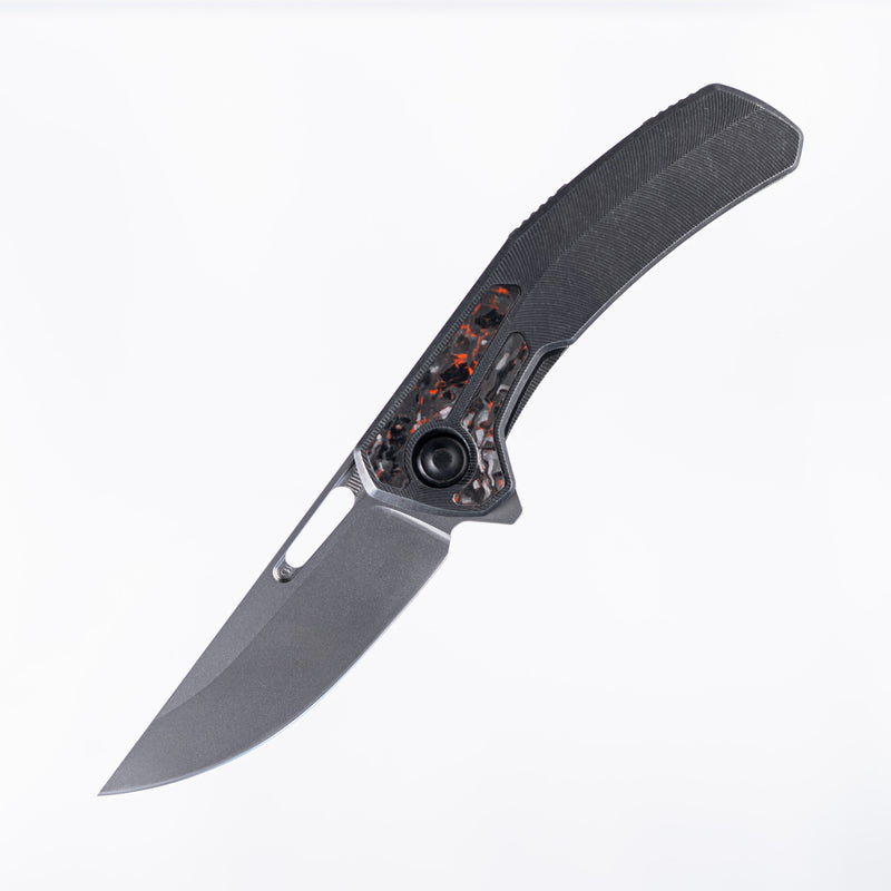 Tactile Knife Co Archer Orange TechnoCarbo Inlaid Blackwash Titanium Framelock w/ MagnaCut