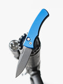Pro-Tech Duke Blue Handle w/ Stonewash MagnaCut DUKE2101-BLUE