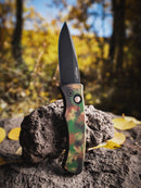 Pro-Tech Duke Woodland Camo Handle w/ DLC MagnaCut DUKE2103-WOODLAND