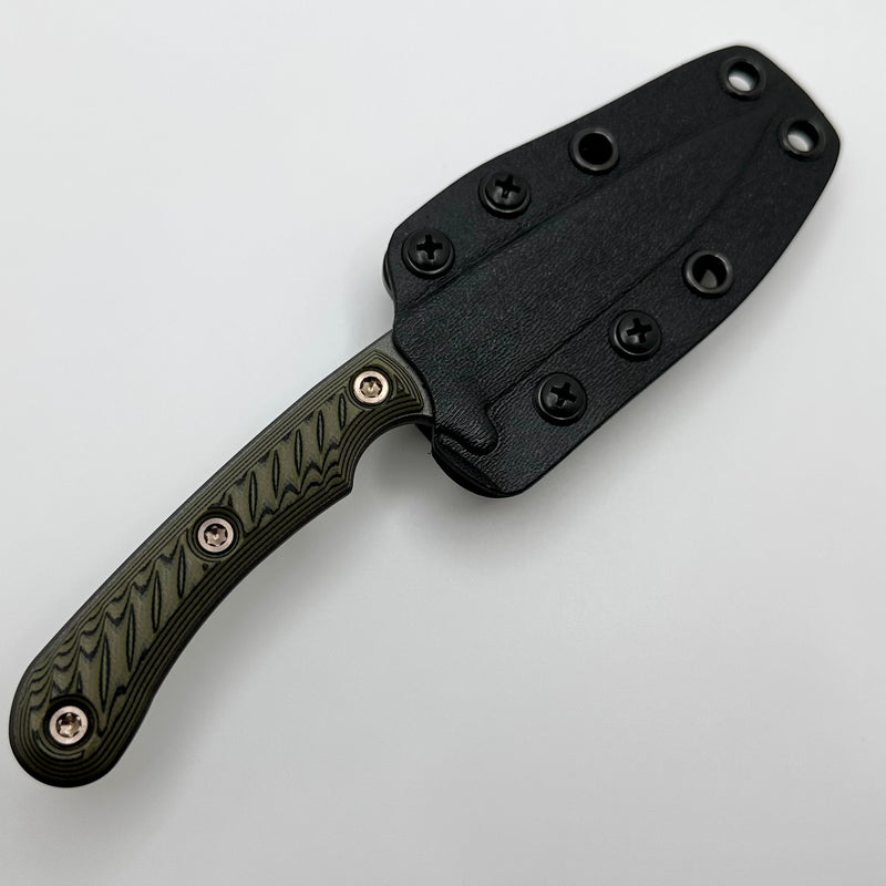 RMJ Tactical Sparrow Fixed Blade Dirty Olive G-10 & Nitro-V