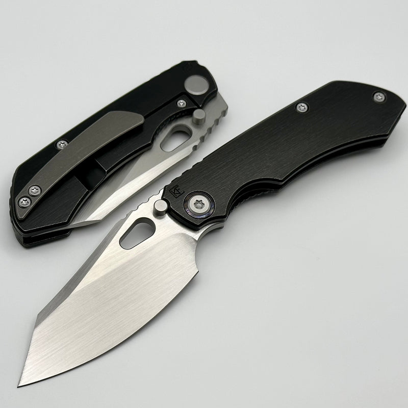 Custom Knife Factory Rotten Design Evo 4.0 Hand Satin S90V w/ Black Handles