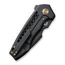 We Knife Harpen Flipper Black Milled Titanium Handles & Black CPM-20CV Blade WE23019-1