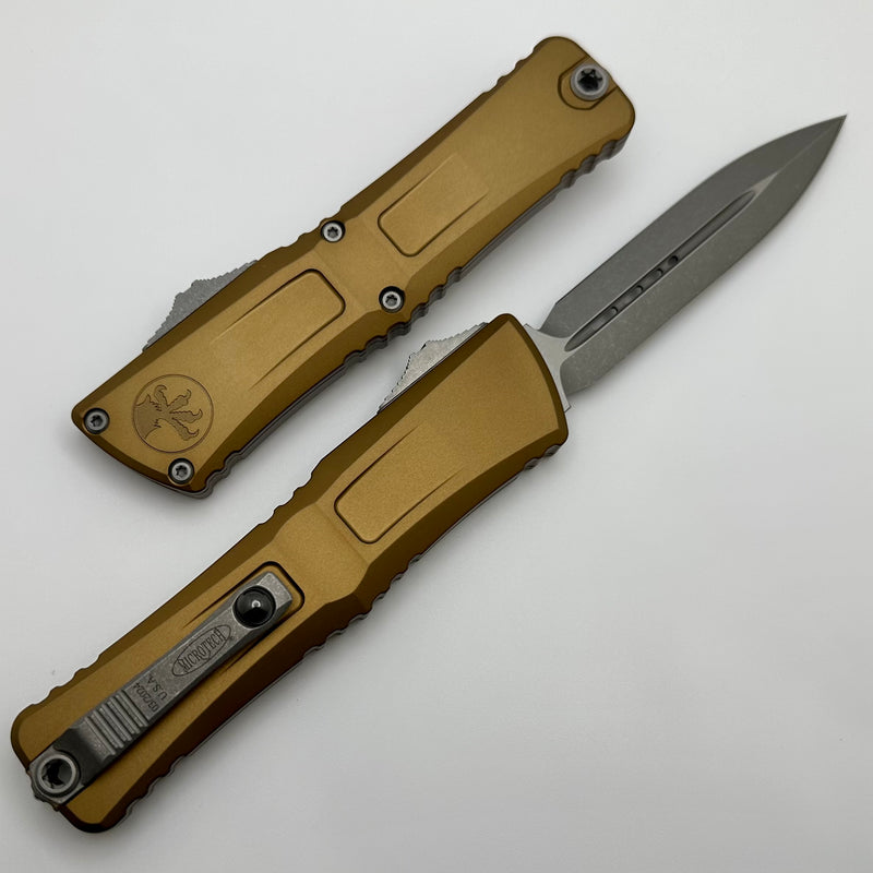 Microtech Knives Combat Troodon Gen III Apocalyptic Double Edge w/ Tan Handle 1142-10APTA