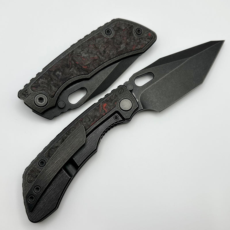 Custom Knife Factory Rotten Design Evo T Carbon Fiber Inlaid Blackwash Handles w/ Blackwash S90V