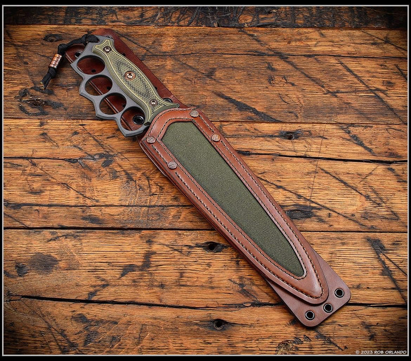 RMJ Tactical Lady Death Dirty Olive G-10 & MagnaCut Fixed Blade ONE PER HOUSEHOLD
