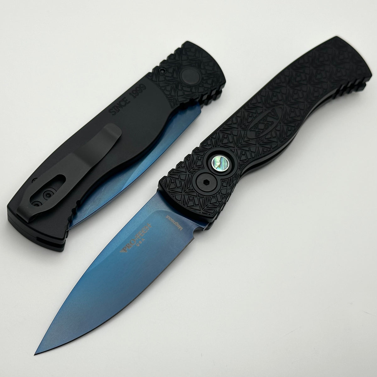 Pro-Tech TR-2 Nexus Since 1999 Textured Handles & Sapphire Blue MagnaC