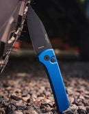 Pro-Tech Chavez Scapegoat Compact Auto w/ Blue Aluminum Handle & DLC MagnaMax RCS1103-Blue