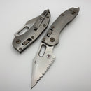 Microtech Marfione Select Manual Stitch RAM LOK Titanium Handles & Full Serrated Stonewash M390MK w/ Double Vapor Blast & Flamed Accents 169RL-12MS4