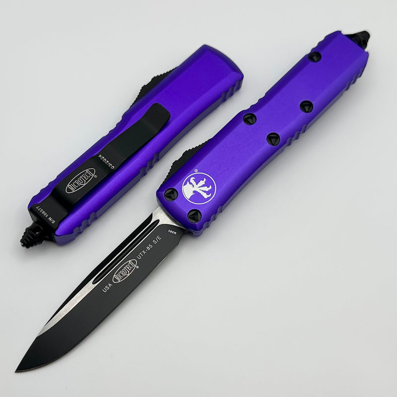Microtech UTX-85 Single Edge Black Standard & Purple 231-1PU