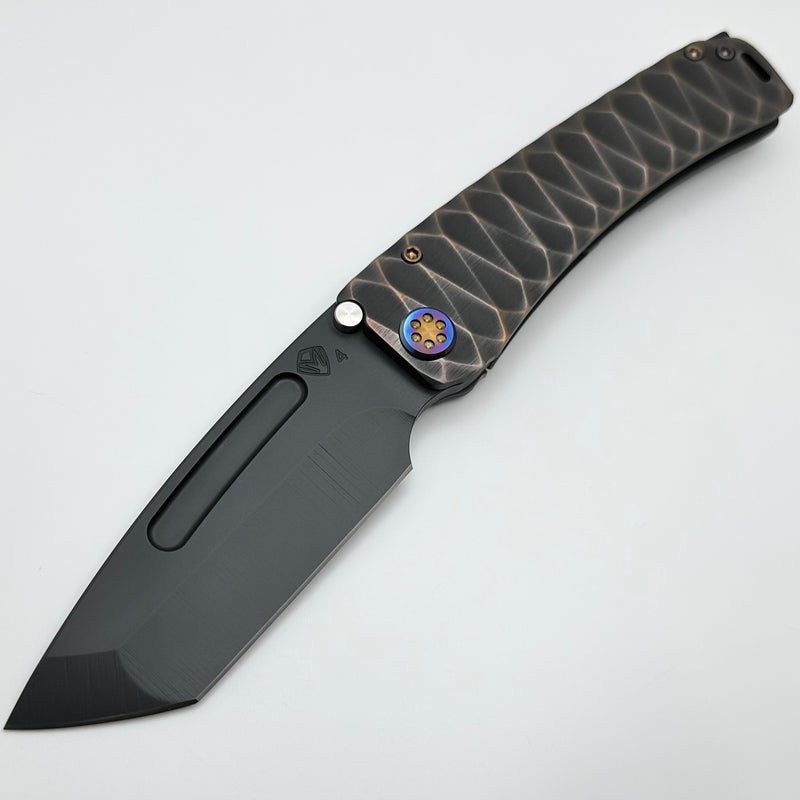 Medford Marauder H Black/Rose Diamondhead Sculpted Handles w/ Black Hardware & DLC S45 Tanto