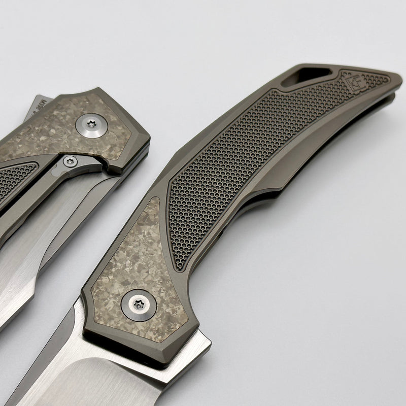 Custom Knife Factory Justice Bronze w/ CrystalTi & Hand Satin M398