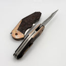 Yan Knives GTC Cabot -  Dark Matter Fat Carbon Handles w/Mokume Bolster S90V Compound Ground Blade