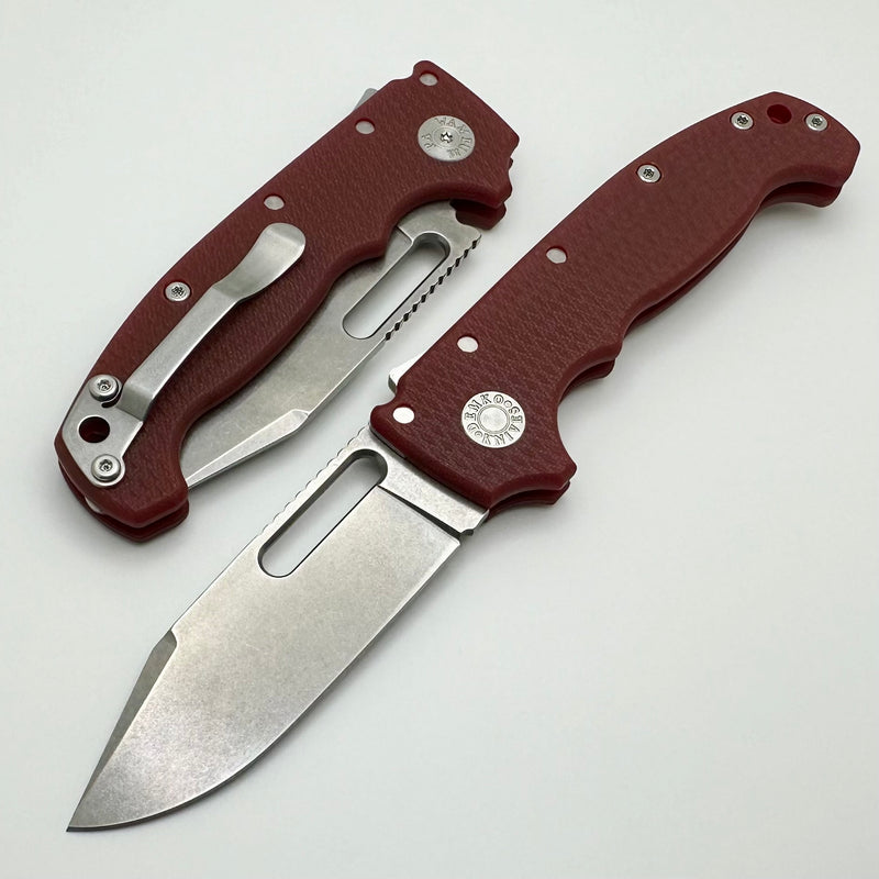 Demko Knives MG AD20S V2 Clip Point Full Flat Grind MagnaCut & Red G-10