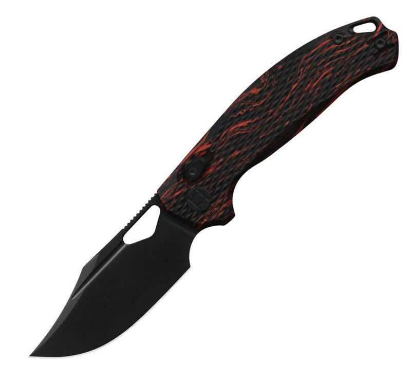 Kunwu Knives Django Black/Red Textured G-10 & DLC Elmax X707A-1