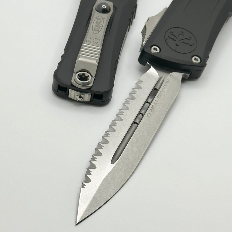 Microtech Tools Microtech Knives Combat Troodon Gen III Stonewash Full Serrated Double