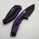 Heretic Knives Medusa Manual Purple Aluminum Frame Lock w/ Grip Inlays & DLC MagnaCut T/E H009-6A-PU