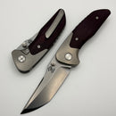 Mechforce & Barker Knives Collab Hokkaido w/ Titanium & Burgundy Micarta Handle & MagnaCut