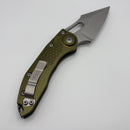 Microtech Borka Stitch Stonewash Partial Serrated & OD Green Handles 169-11OD