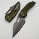 Microtech Borka Stitch Apocalyptic Partial Serrated & OD Green Handles 169-11APOD