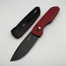 Pro-Tech Vero Designs Synapse Auto w/ Red Linen Micarta/Aluminum Handle & Black Lip Pearl Button w/ DLC MagnaCut