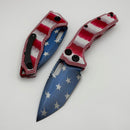 Heretic Knives Medusa Auto Striped Red G-10 Handles w/ Spangled Tanto MagnaCut H011-STARS-STRIPES