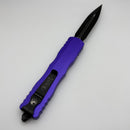 Microtech Dirac Delta Black D/E w/ Purple Handles 227-1PU