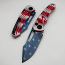 Heretic Knives Pariah M/A Button Lock Red Striped G-10 Handles w/ Spangled Stars MagnaCut H046-STARS-STRIPES