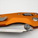 Factory Blem Microtech MSI RAM LOK Mini Orange Fluted Aluminum Handles w/ 3.15" Stonewash M390MK 210M-10FLOR