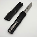 Microtech Knives Combat Troodon Gen III Stonewash Hellhound w/ Black Handle Signature Series 1219-10S