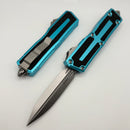 Microtech Scarab 2 Gen 3 Turquoise Handles w/ D/E Stonewash M390MK 1280-10TQ
