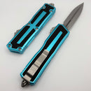 Microtech Scarab 2 Gen 3 Turquoise Handles w/ D/E Stonewash M390MK 1280-10TQ