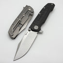 Reate Knives 9D-V2 Carbon Fiber & Titanium Handle w/ Belt Satin 154CM