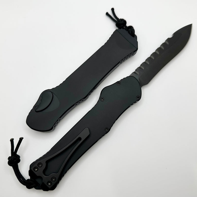 Heretic Hydra V3 DLC Tactical Black Aluminum Handle & DLC Recurve MagnaCut H008-6A-T