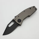 Demko Nano Shark Stealth w/ Artillery Grey Aluminum Handles & Clip Point CPM-20CV