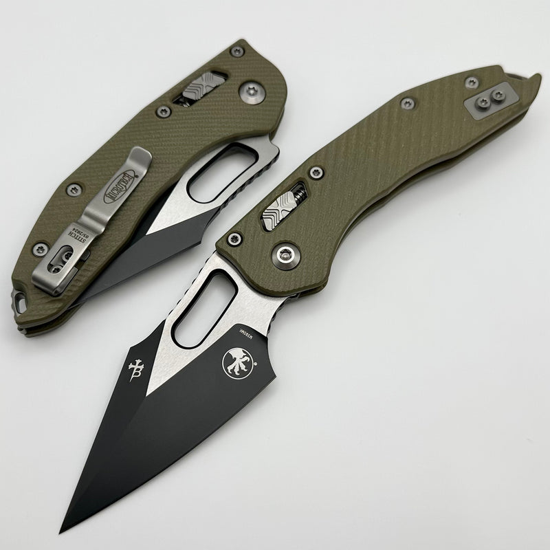 Microtech Knives Manual Stitch RAM LOK Fluted OD Green G-10 & Two Tone Black M390MK 169RL-1FLGTOD