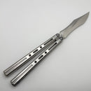 Poikilo Blade PM 3 Midtech Balisong w/ Crystal Titanium Handles & Polished M390 Blade Show Special